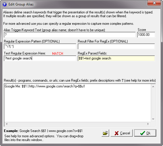 Edit Group Alias Options