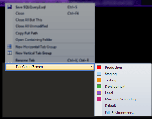 Recolor Tab with SQL Prompt