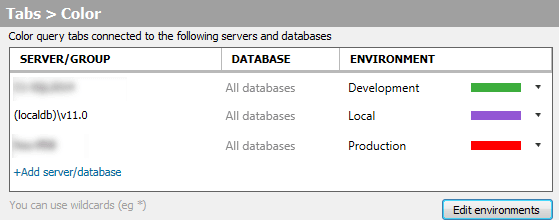 Manage connections tab color matching