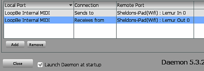 midi port configuration