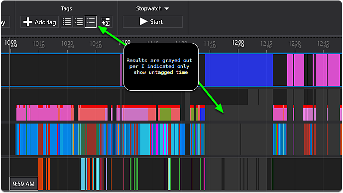 Narrow down untagged time quickly