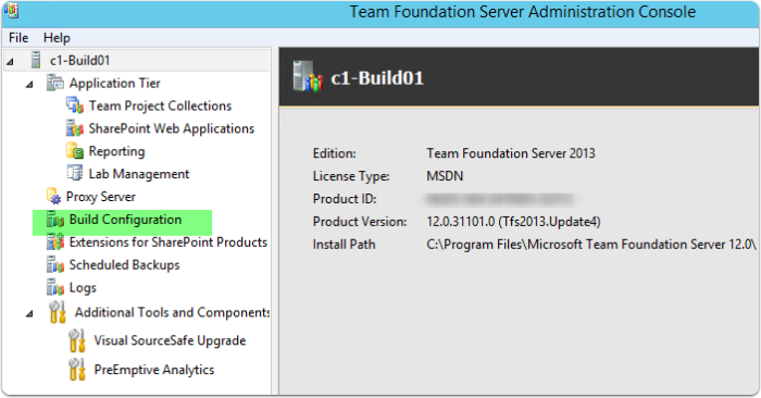 Review build service configuration