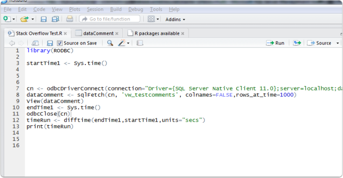 Running Select from View