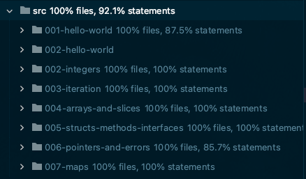 Compound test coverage Goland Compound Test Coverage Explorer Output